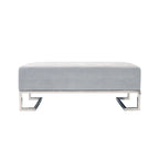 Banc de luxe rembourré en acier inoxydable - L48xP16.5xH17.6