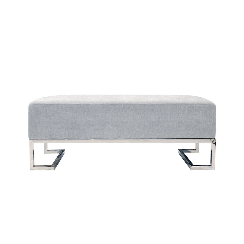 Banc de luxe rembourré en acier inoxydable - L48xP16.5xH17.6