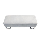 Banc de luxe rembourré en acier inoxydable - L48xP16.5xH17.6