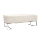 Banc de luxe rembourré en acier inoxydable - L48xP16.5xH17.6