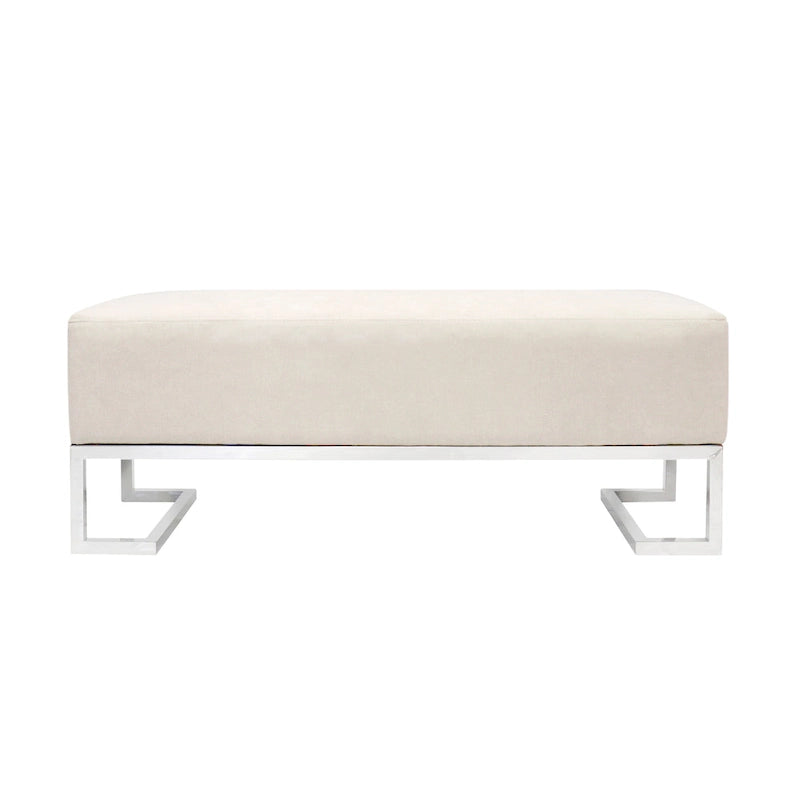 Banc de luxe rembourré en acier inoxydable - L48xP16.5xH17.6