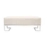 Banc de luxe rembourré en acier inoxydable - L48xP16.5xH17.6