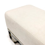 Banc de luxe rembourré en acier inoxydable - L48xP16.5xH17.6