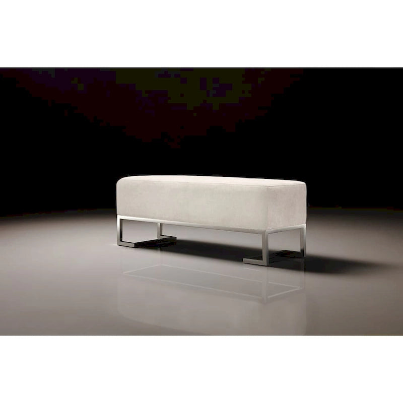 Banc de luxe rembourré en acier inoxydable - L48xP16.5xH17.6