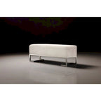 Banc de luxe rembourré en acier inoxydable - L48xP16.5xH17.6