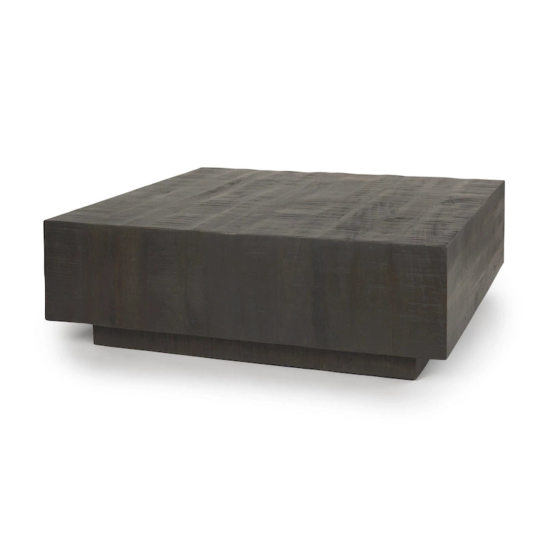 Table basse carrée flottante en bois massif