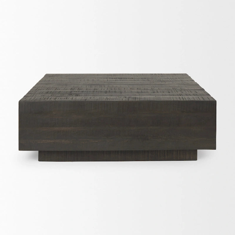 Table basse carrée flottante en bois massif