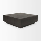 Table basse carrée flottante en bois massif