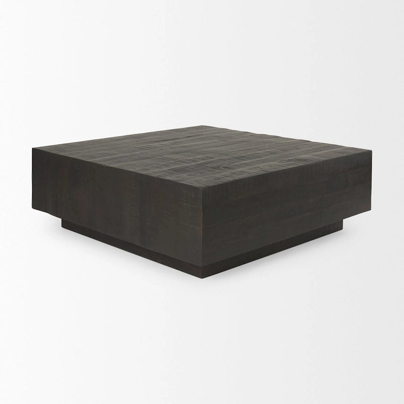 Table basse carrée flottante en bois massif