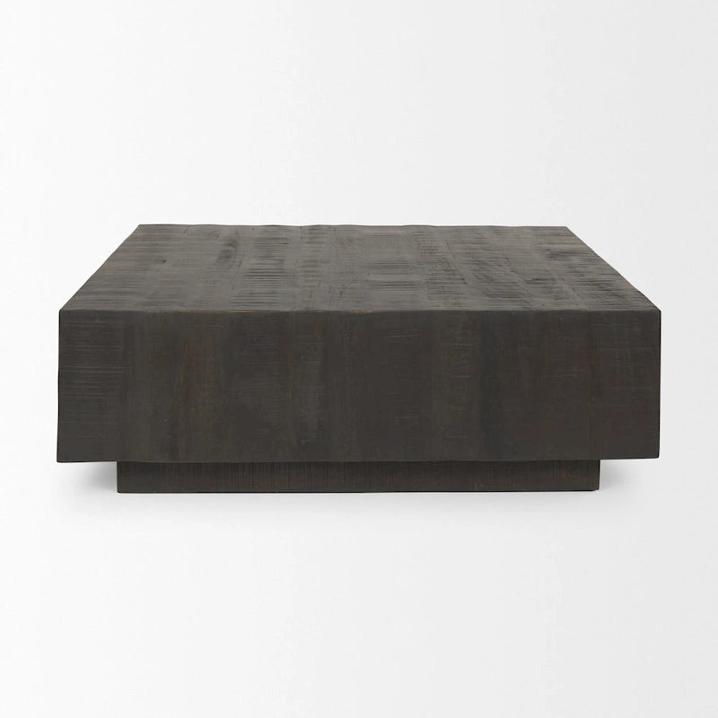 Table basse carrée flottante en bois massif