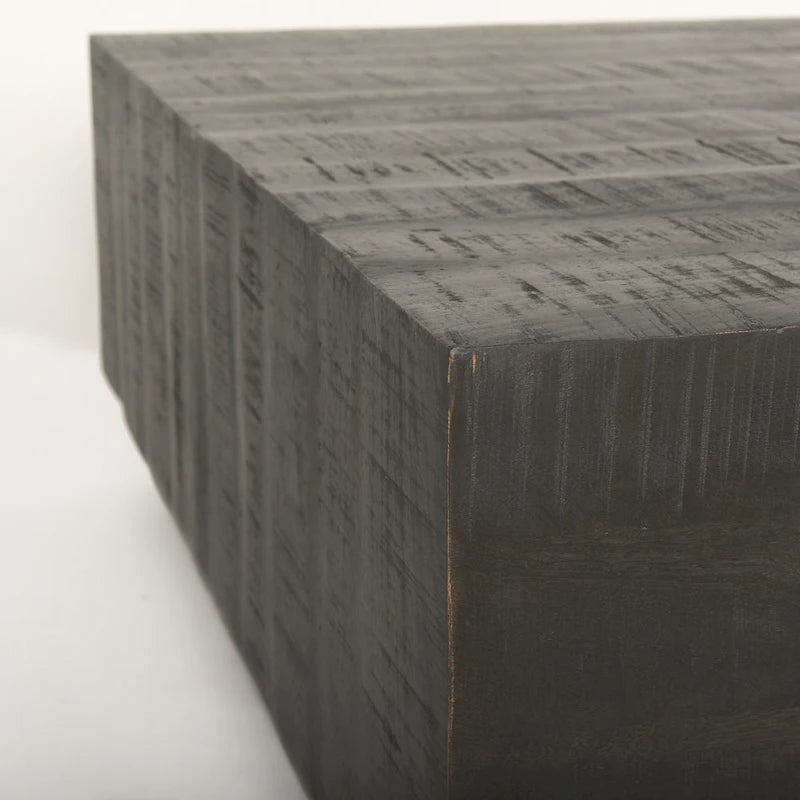 Table basse carrée flottante en bois massif