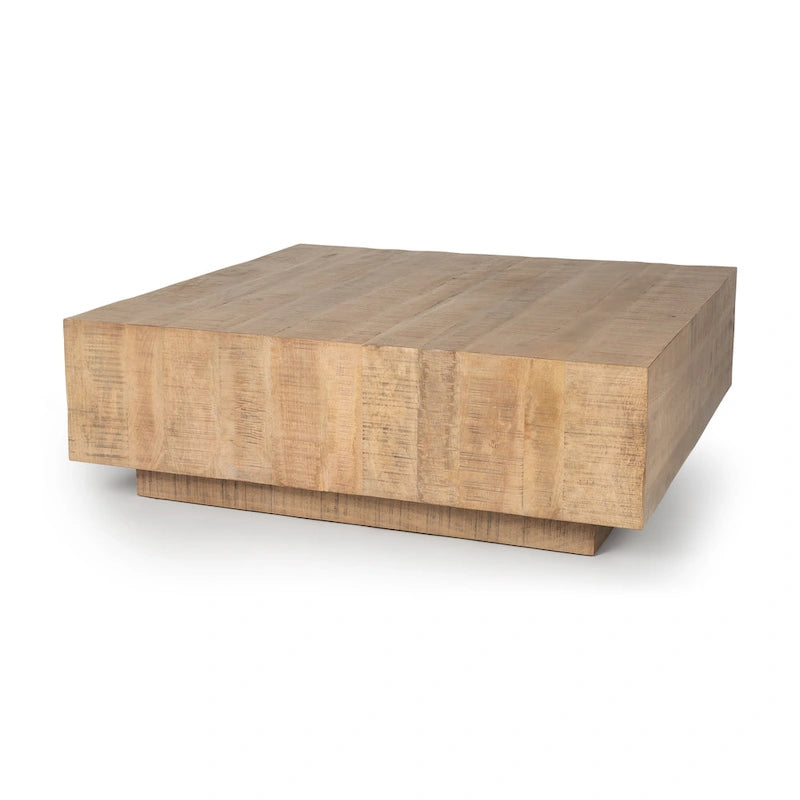 Table basse carrée flottante en bois massif