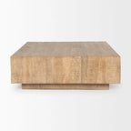 Table basse carrée flottante en bois massif