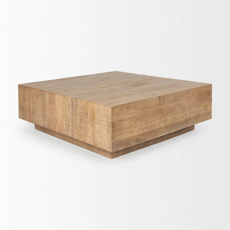 Table basse carrée flottante en bois massif