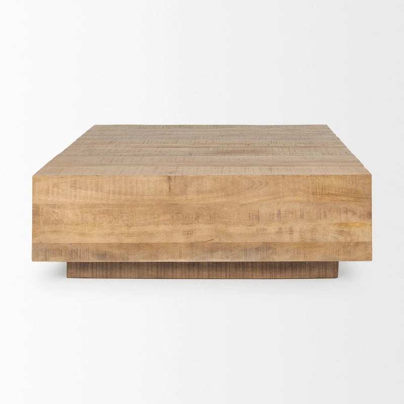 Table basse carrée flottante en bois massif