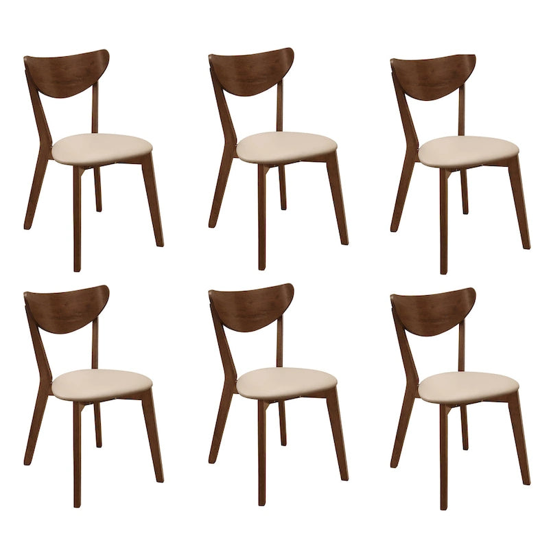 Markus Tan and Chestnut Open Back Dining Chairs (Set of 6)
