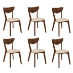 Markus Tan and Chestnut Open Back Dining Chairs (Set of 6)