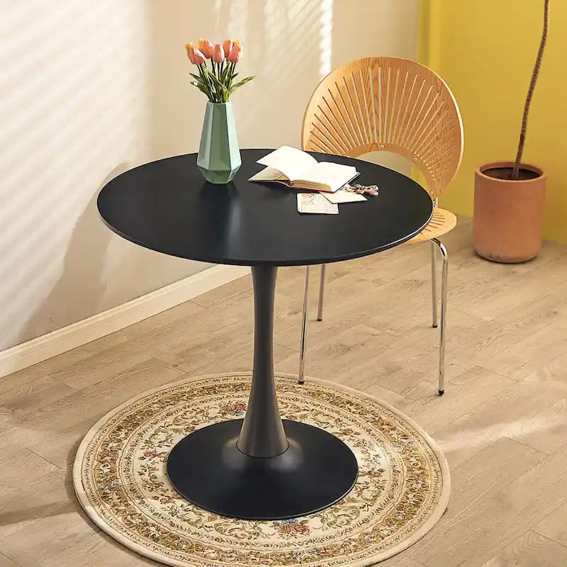 Table de cuisine et de salle à manger moderne ronde de 80 cm pour 2-4 personnes