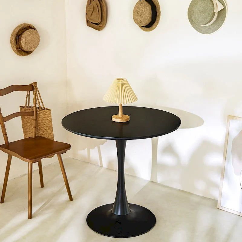 Table de cuisine et de salle à manger moderne ronde de 80 cm pour 2-4 personnes