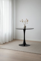 Table de cuisine et de salle à manger moderne ronde de 80 cm pour 2-4 personnes