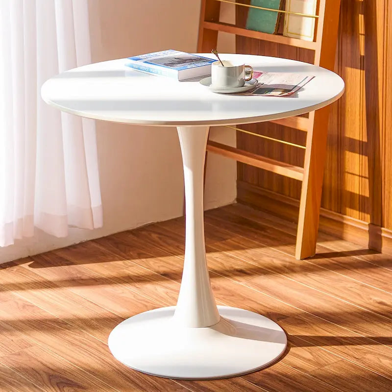 Table de cuisine et de salle à manger moderne ronde de 80 cm pour 2-4 personnes
