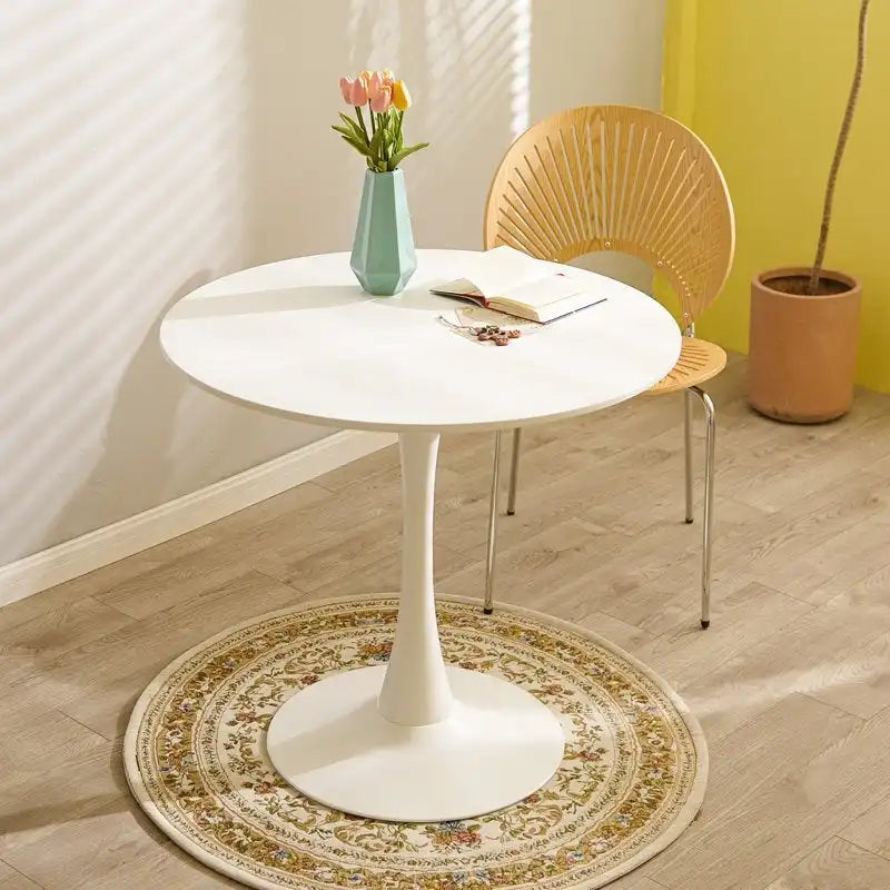 Table de cuisine et de salle à manger moderne ronde de 80 cm pour 2-4 personnes
