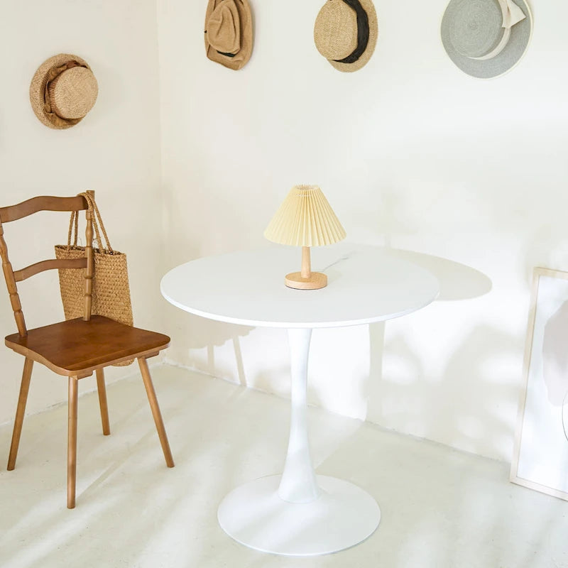 Table de cuisine et de salle à manger moderne ronde de 80 cm pour 2-4 personnes