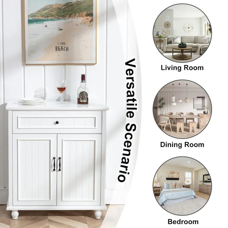 Buffet bahut de rangement pour cuisine avec tiroirs et portes, table console