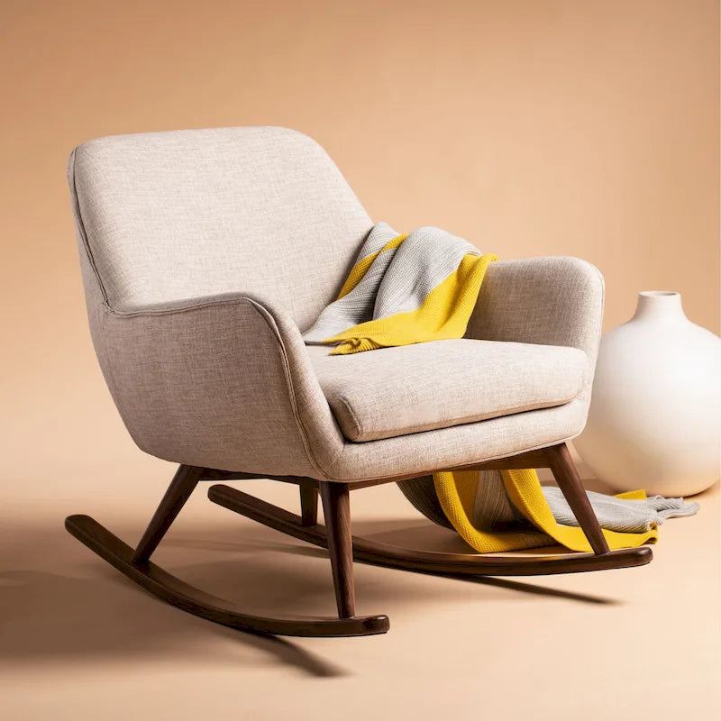Fauteuil à bascule couture du milieu du siècle - 32L x 37P x 32H