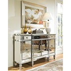 Console meuble de rangement 60 pouces avec effet miroir
