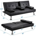 Canapé inclinable moderne en similicuir convertible