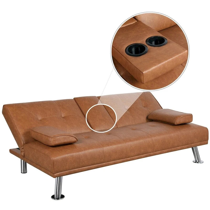 Canapé inclinable moderne en similicuir convertible