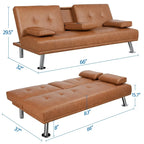 Canapé inclinable moderne en similicuir convertible