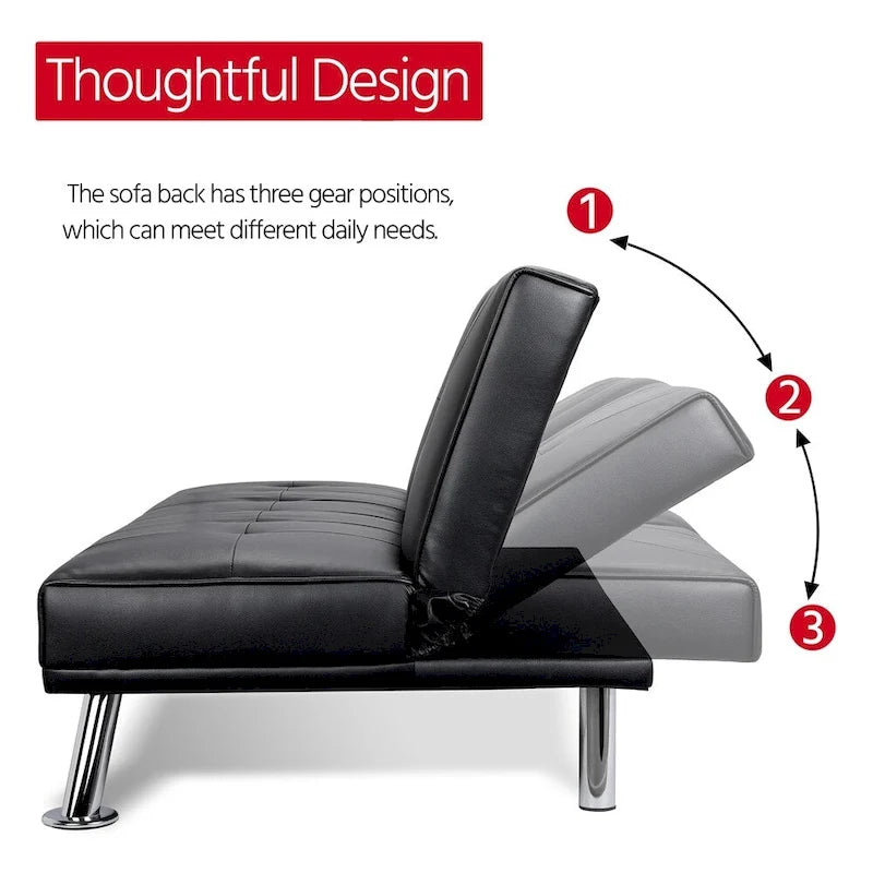 Canapé inclinable moderne en similicuir convertible