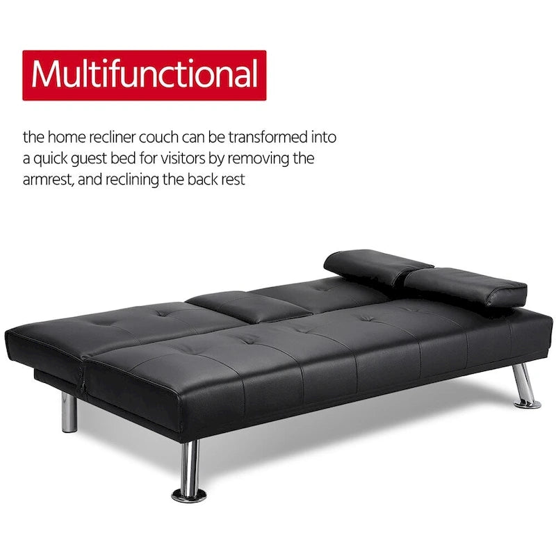 Canapé inclinable moderne en similicuir convertible