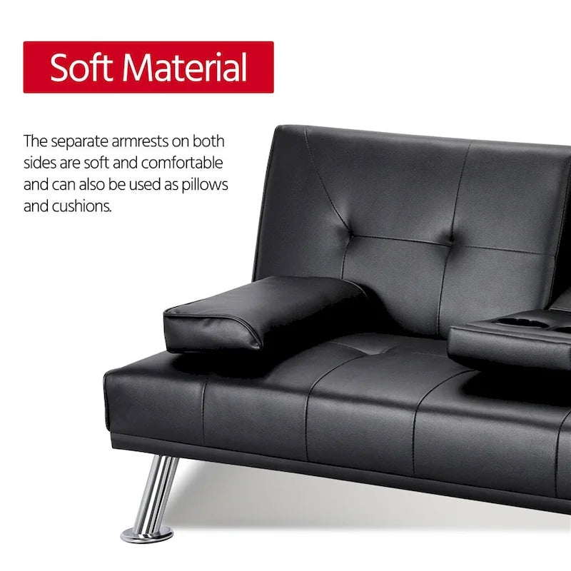 Canapé inclinable moderne en similicuir convertible