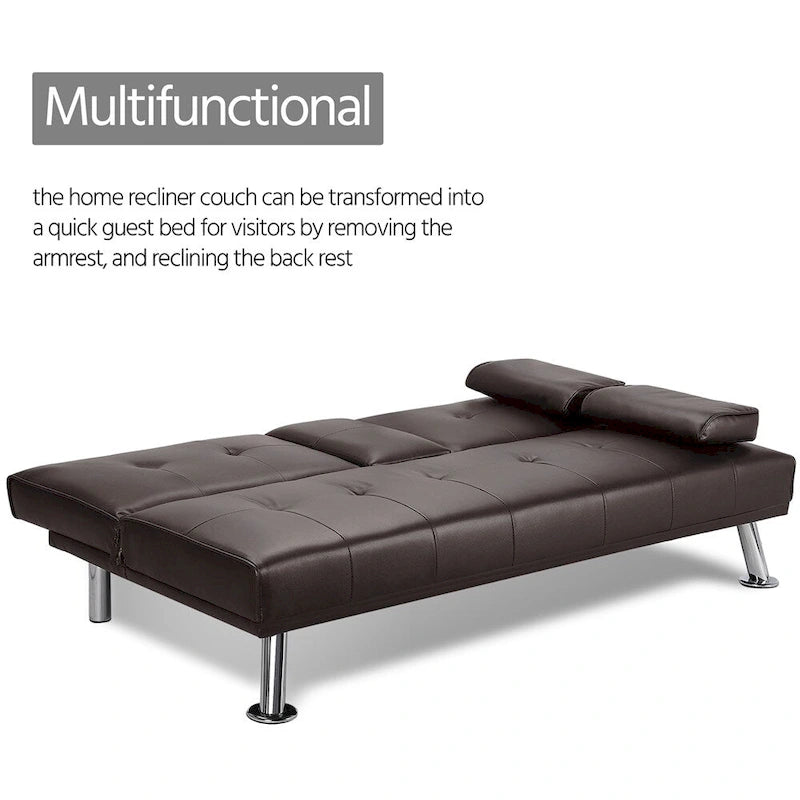 Canapé inclinable moderne en similicuir convertible
