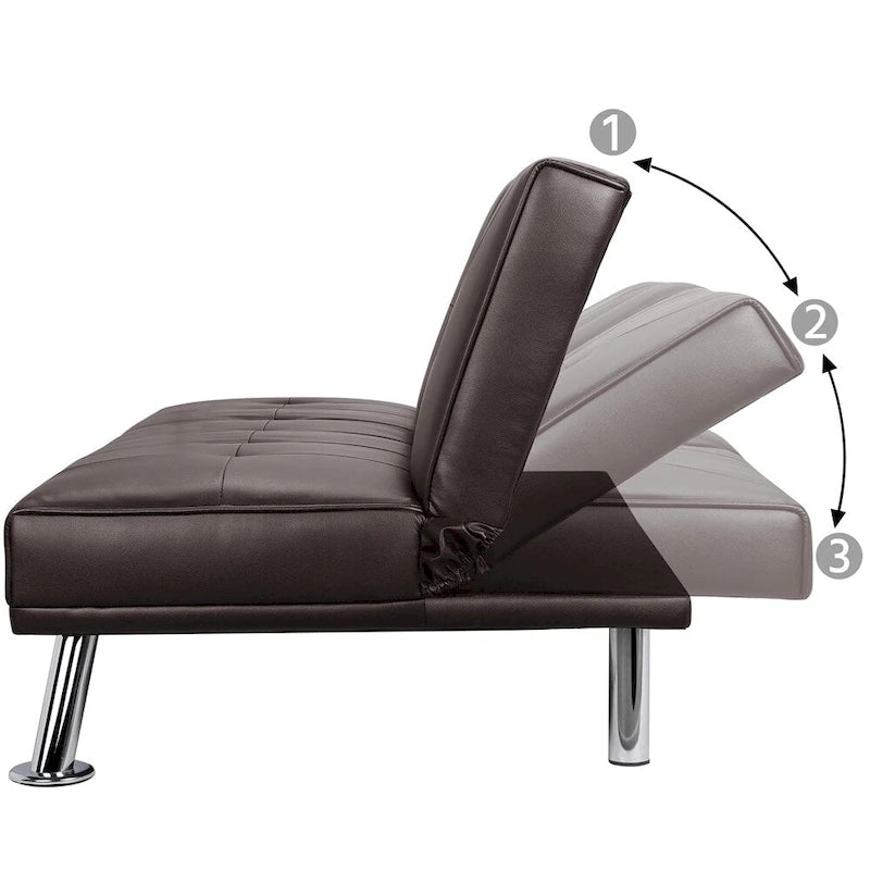 Canapé inclinable moderne en similicuir convertible
