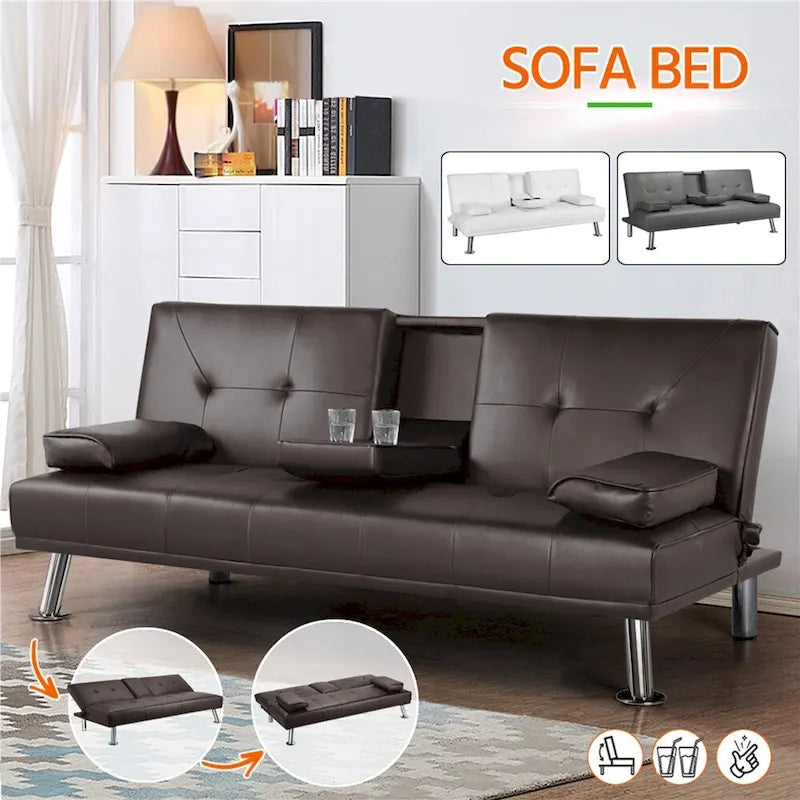 Canapé inclinable moderne en similicuir convertible