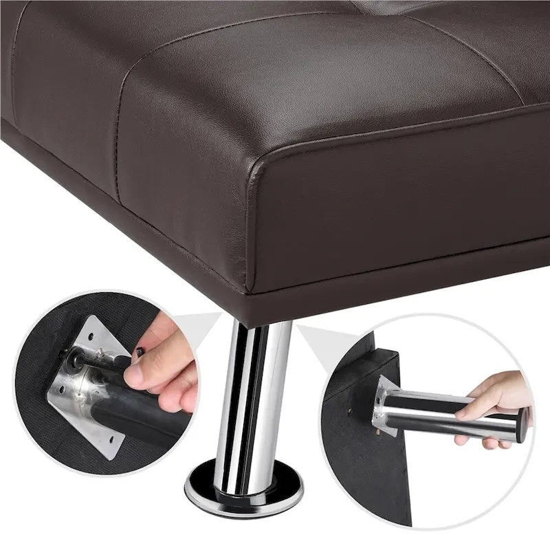 Canapé inclinable moderne en similicuir convertible