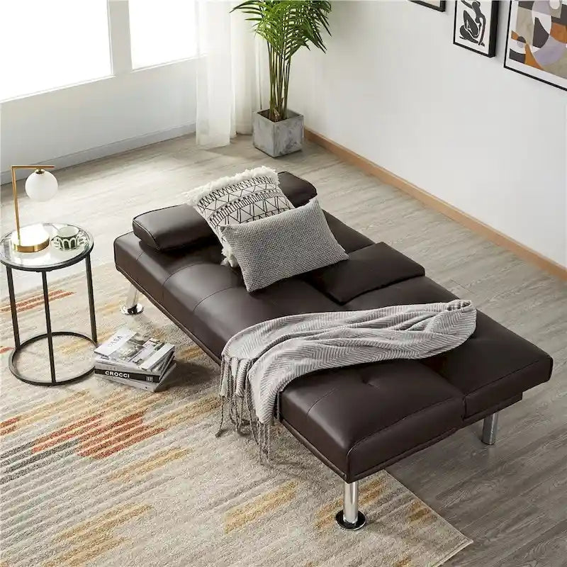 Canapé inclinable moderne en similicuir convertible
