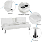 Canapé inclinable moderne en similicuir convertible