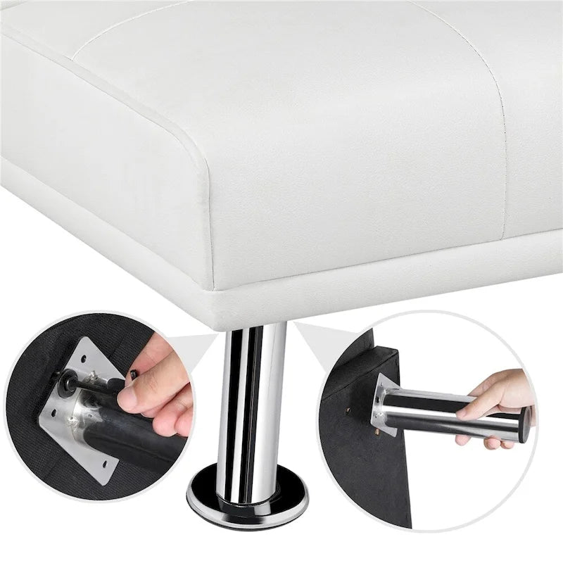 Canapé inclinable moderne en similicuir convertible