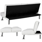 Canapé inclinable moderne en similicuir convertible