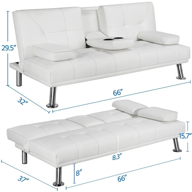 Canapé inclinable moderne en similicuir convertible