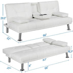 Canapé inclinable moderne en similicuir convertible