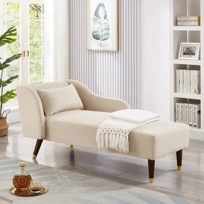 Chaise longue moderne en velours
