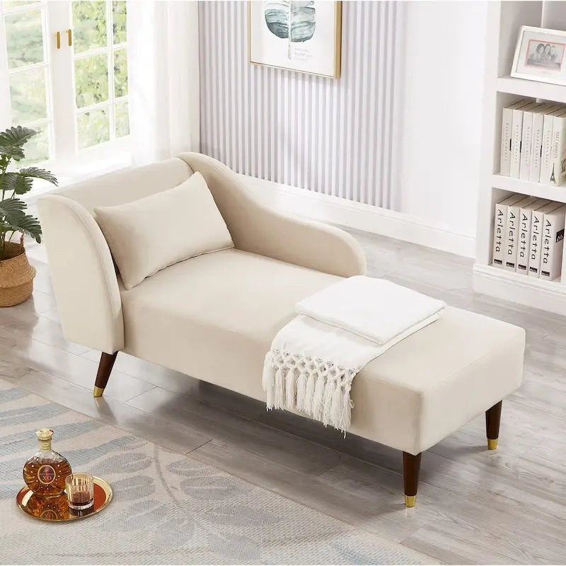 Chaise longue moderne en velours