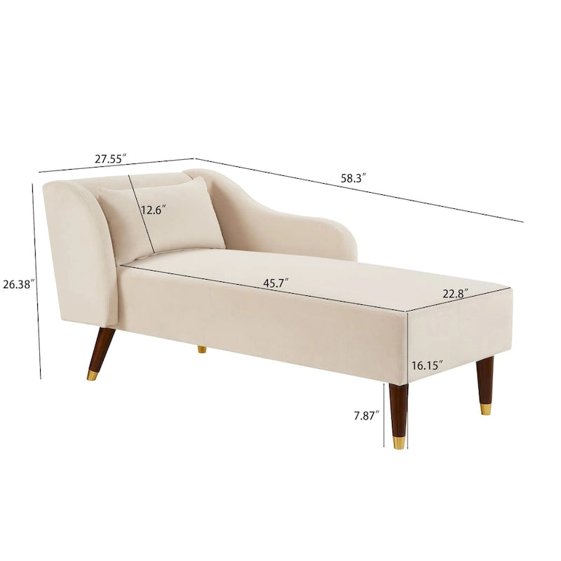 Chaise longue moderne en velours