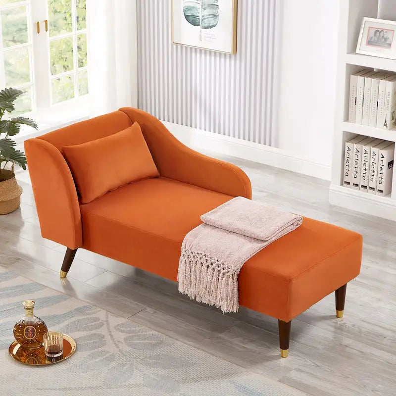 Chaise longue moderne en velours